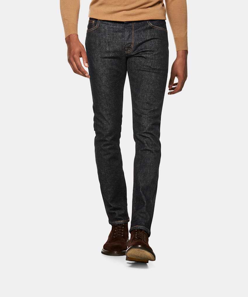 dark blue cotton jeans