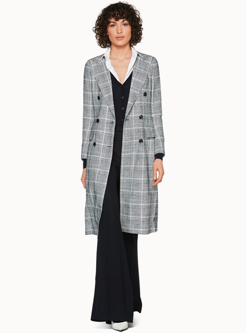 Brian Blue Checked Coat