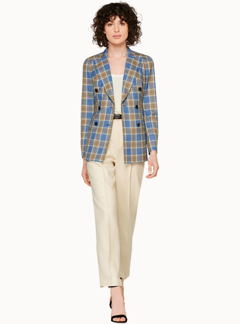 Cameron Blue & Cognac Plaid Jacket