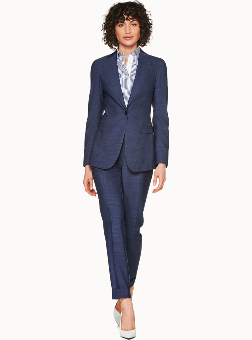 Cameron Blue & Grey Melange Suit