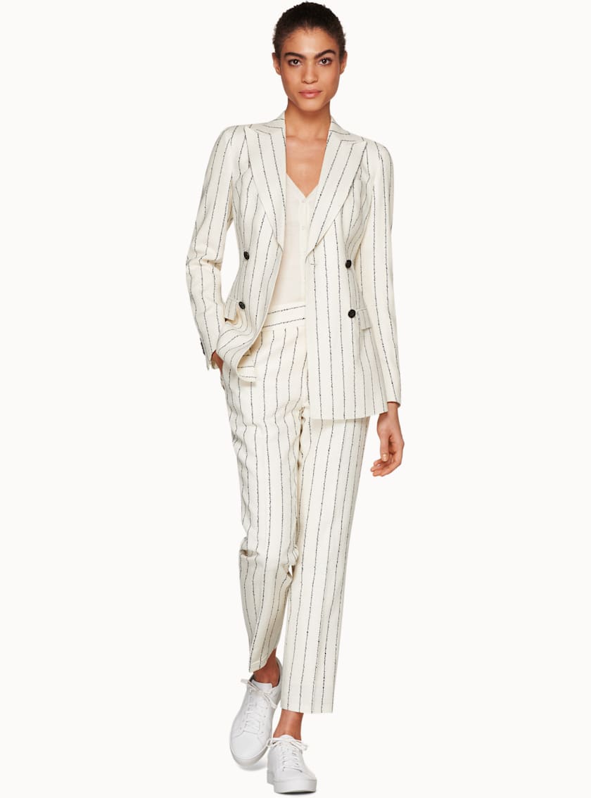 Cameron White Striped Suit