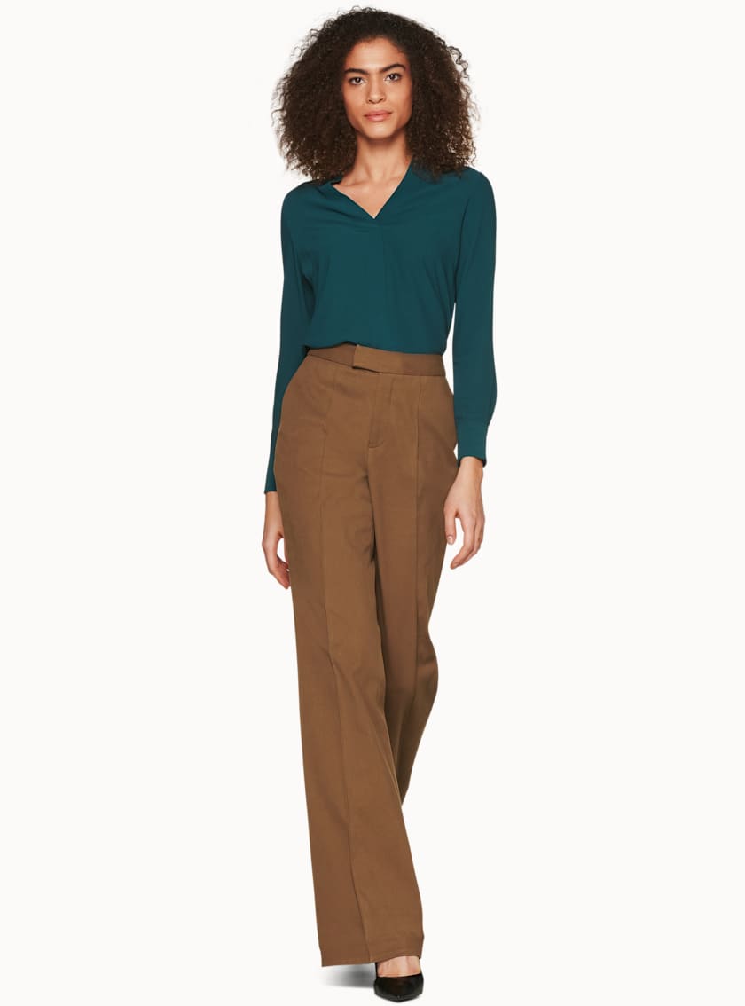Wilder Teal V Neck Top