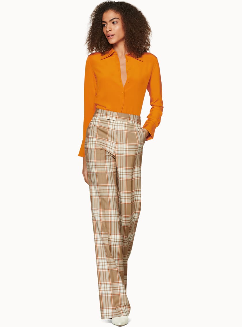 Alec Orange Silk Blouse