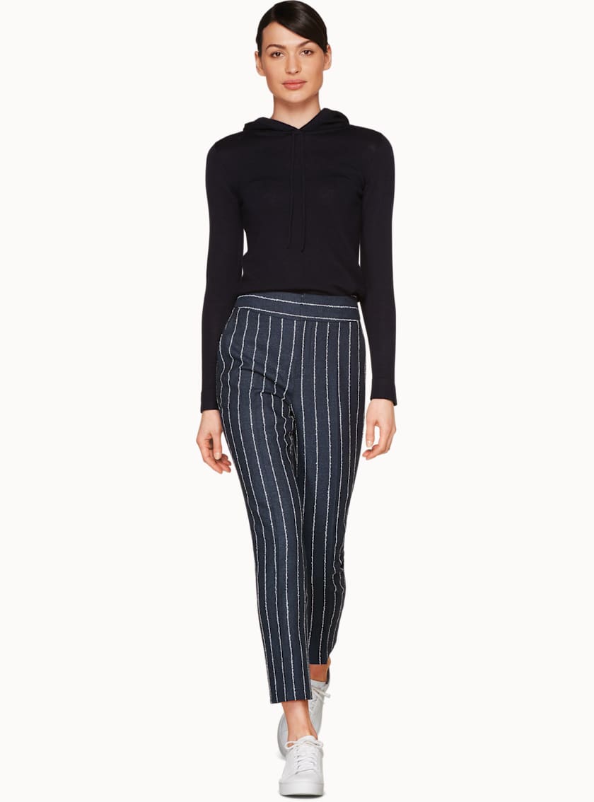 Lane Navy Striped Trousers