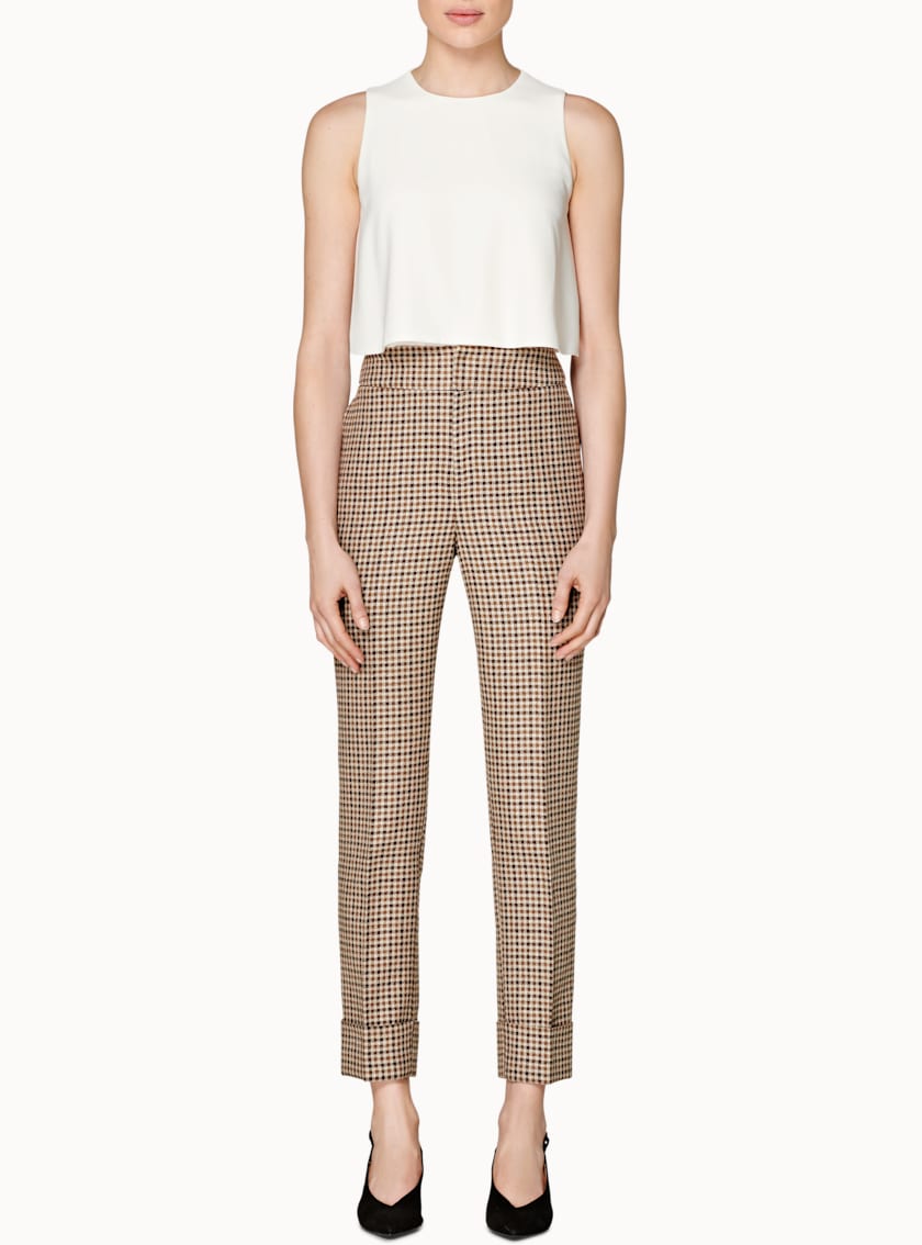 Lane Brown Checked Trousers