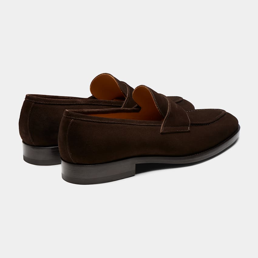 Dark Brown Penny Loafer | Italian Calf Suede | Suitsupply Online Store
