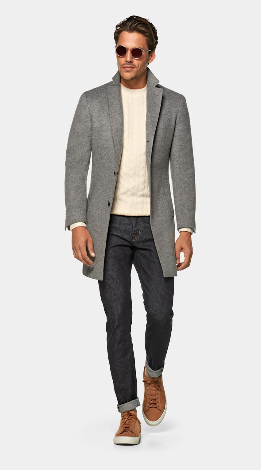 light grey overcoat