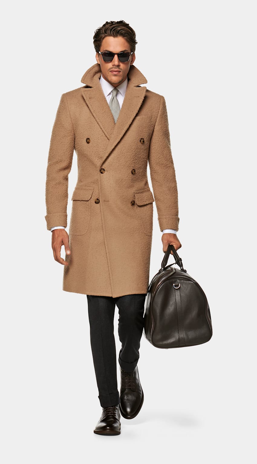 Mid Brown Polo Coat | Pure Wool Double 