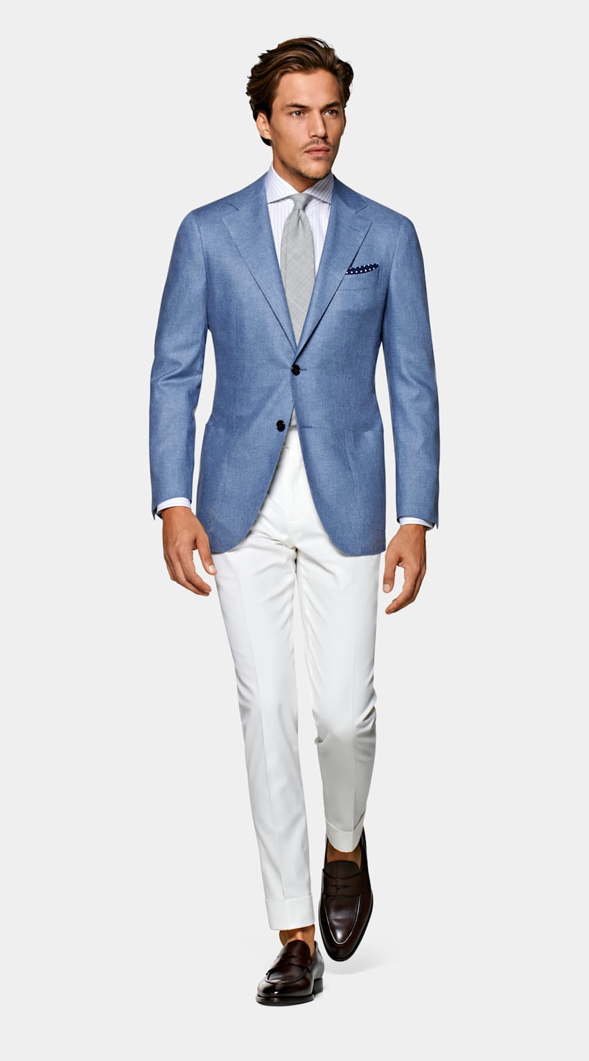 Light Blue Jort Jacket | Silk Cashmere Single Breasted | Suitsupply ...