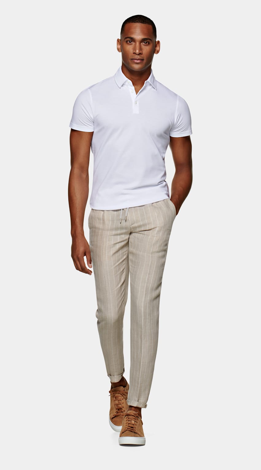 White Piqué Polo | Pure Cotton | Suitsupply Online Store