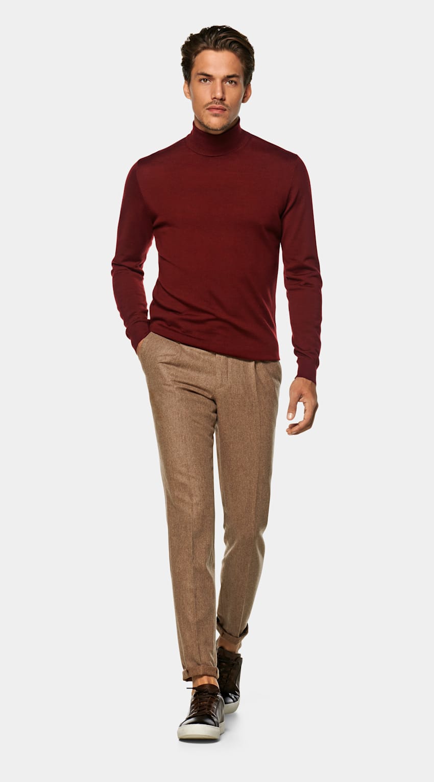 dark red turtleneck mens