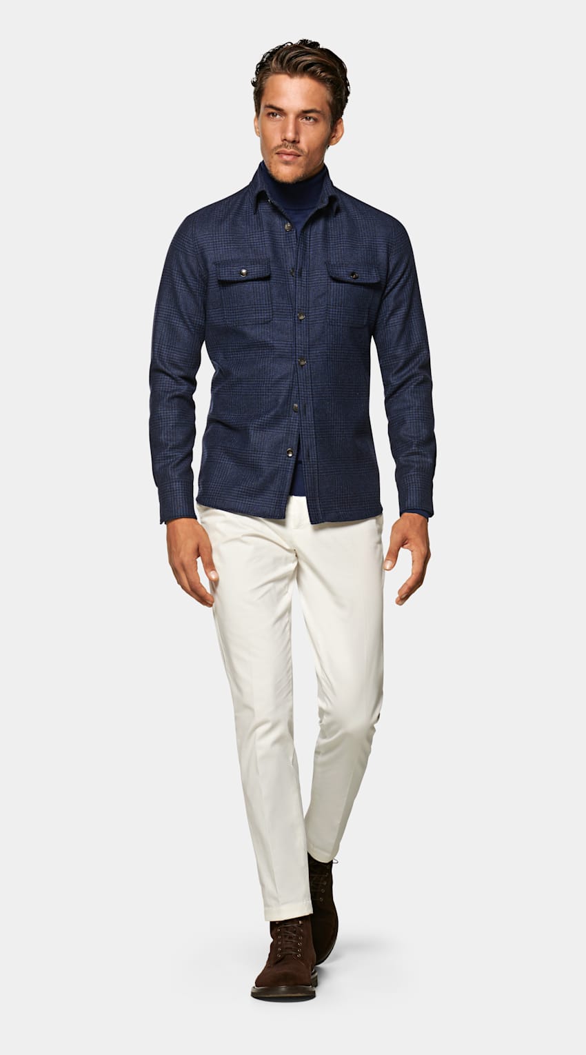 Navy Overshirt | Pure Wool Flannel | Suitsupply Online Store