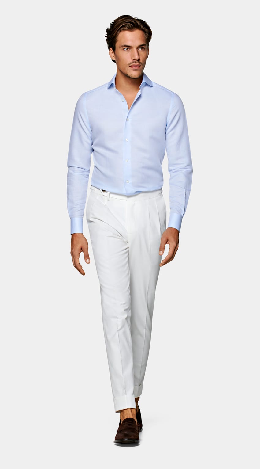 light blue slim fit shirt