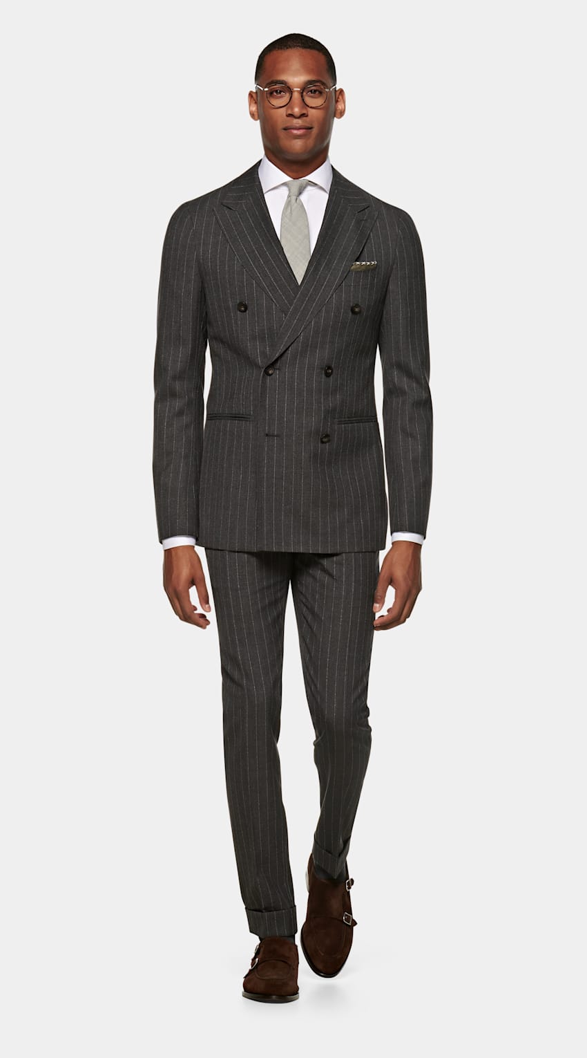 Dark Grey Stripe Havana Suit | Pure Wool Double Breasted | Suitsupply ...