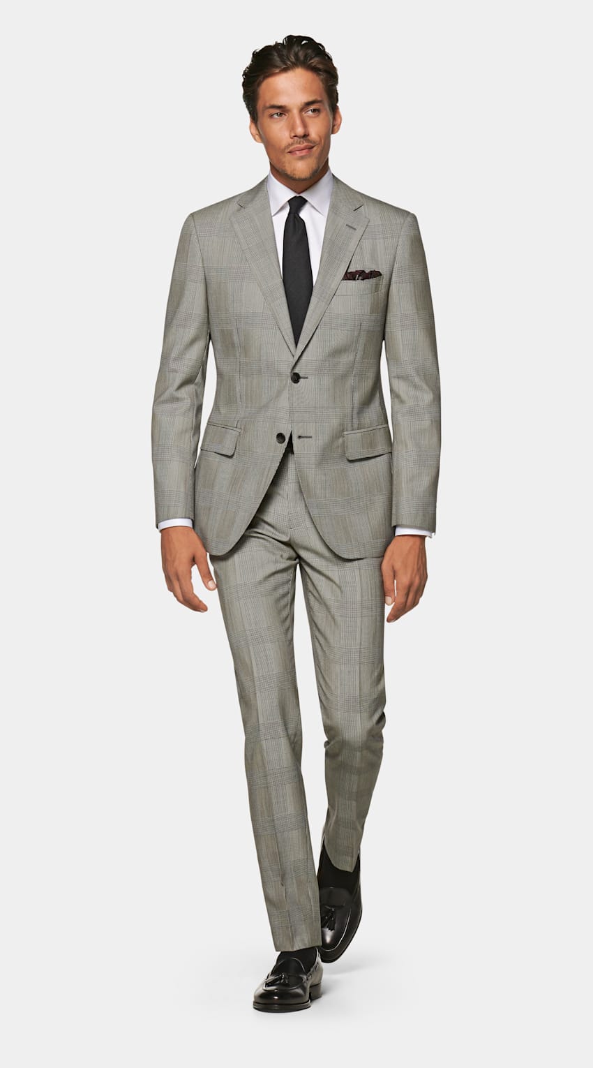 Abito Napoli Grigio Chiaro A Quadri Pura Lana Tropicale Single Breasted Suitsupply Online Store