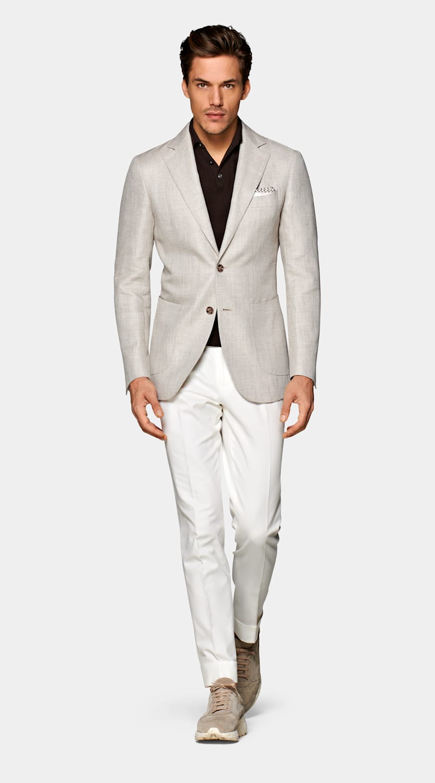 Costume Havana marron clair | Lin, alpaga et soie Three ...