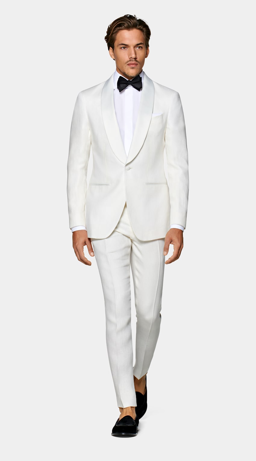 Off White Havana Tuxedo Suit Pure Linen Single Breasted Suitsupply Online Store