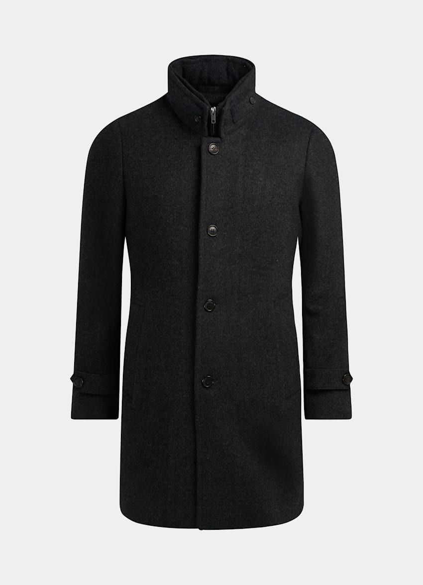 Dark Grey Padded Coat | Pure Wool | Suitsupply Online Store