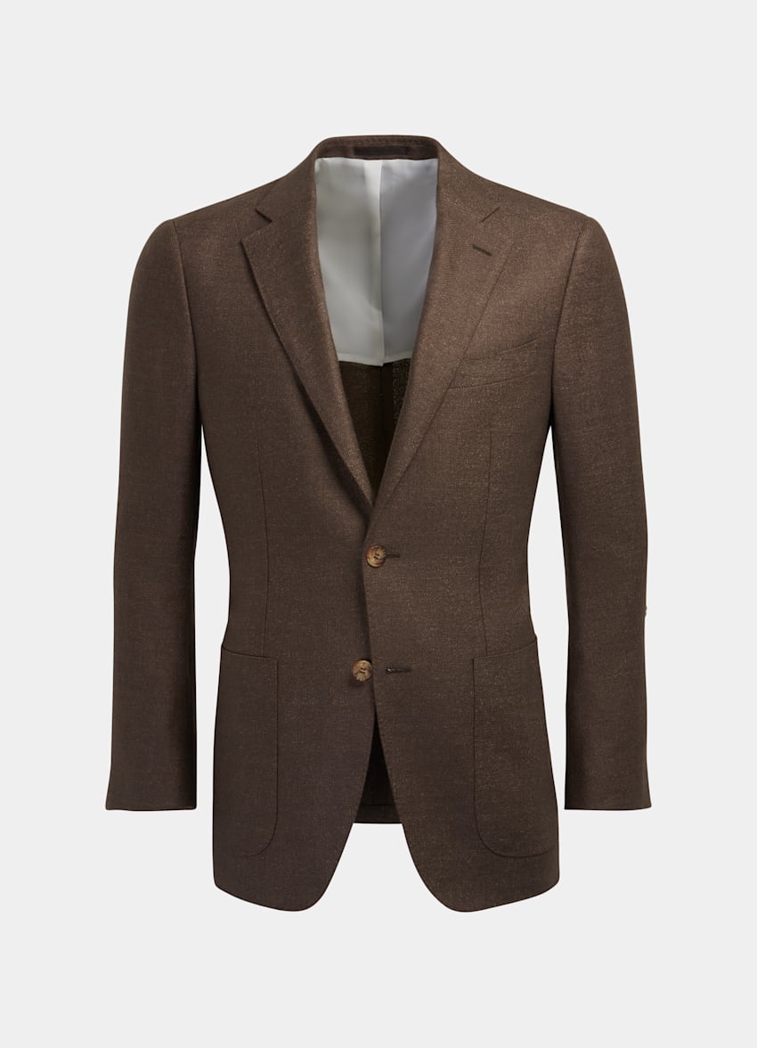 Brown Havana Jacket | Wool Linen Single Breasted | Suitsupply Online Store
