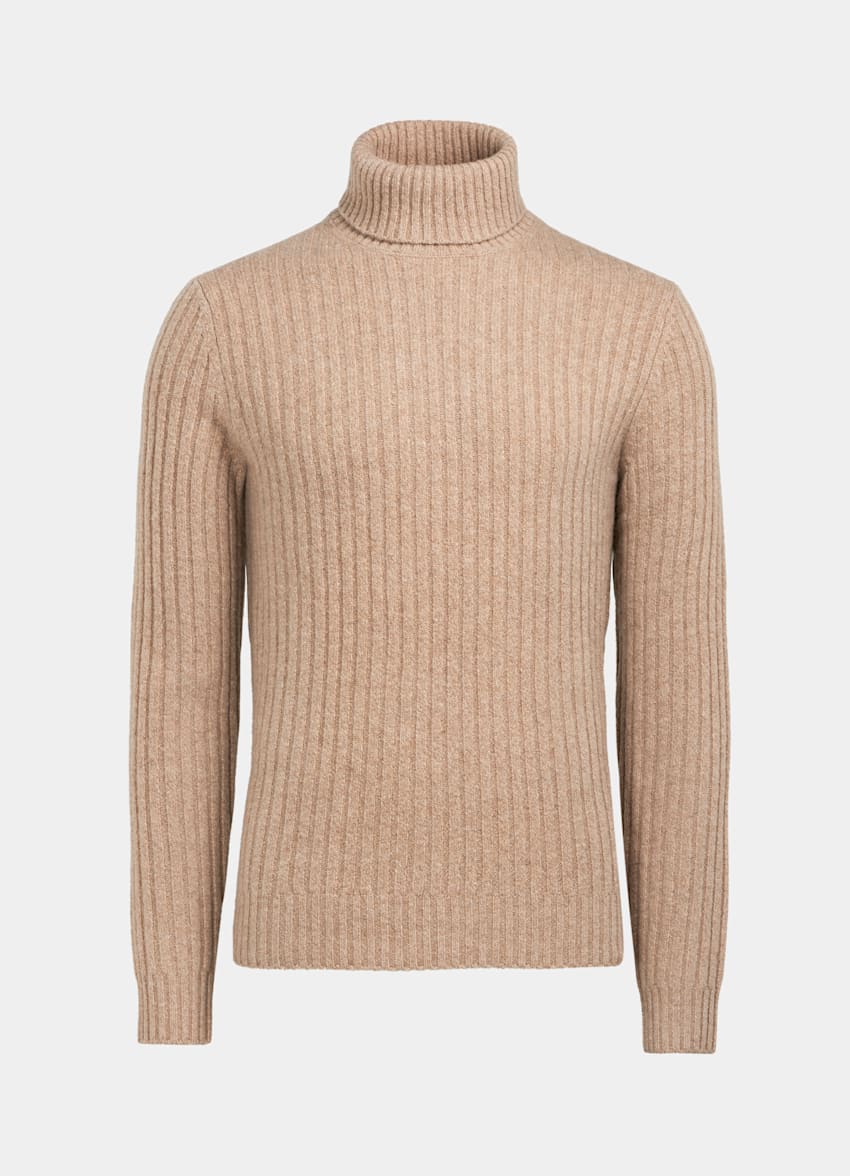 light brown turtleneck outfit