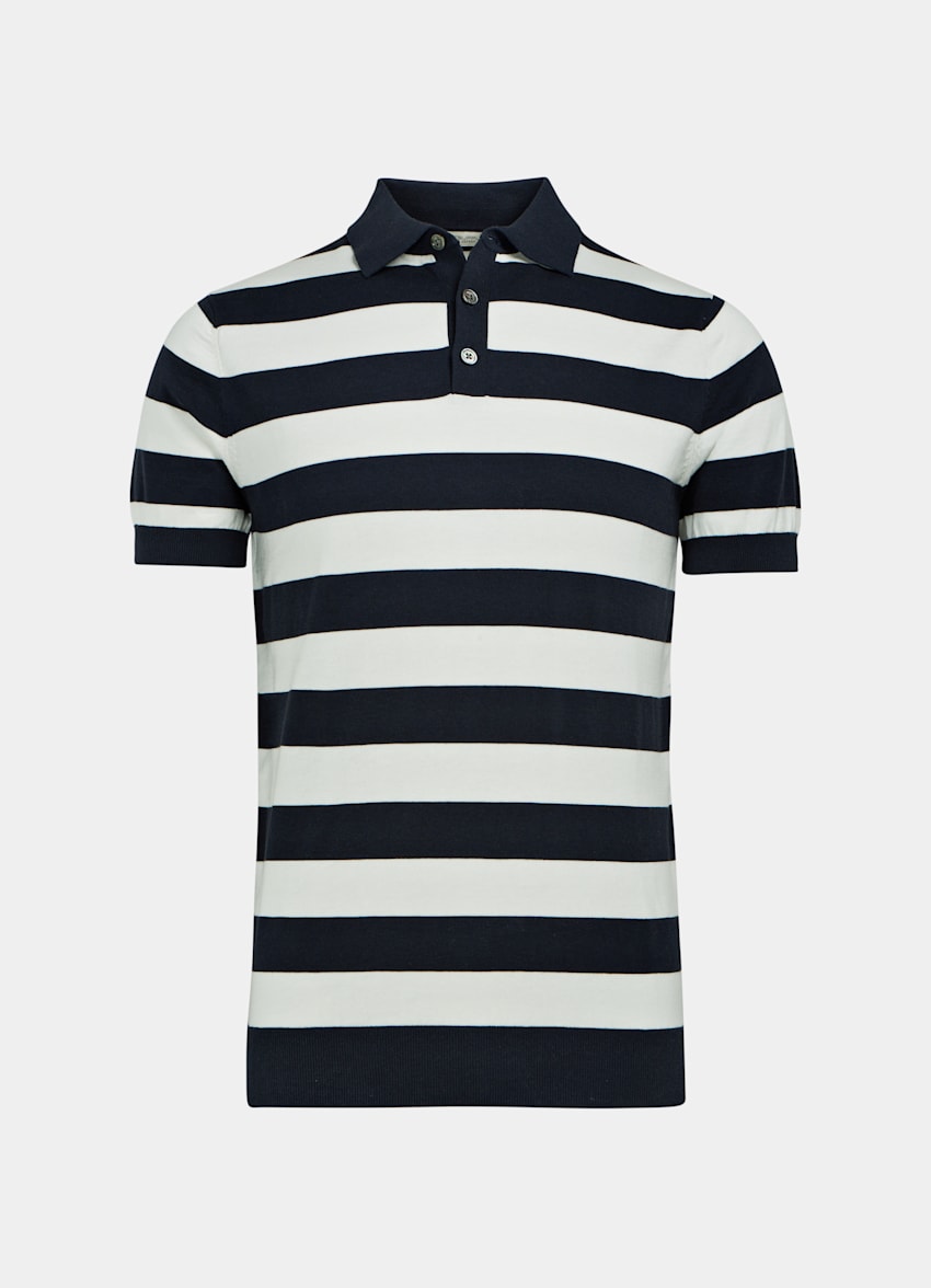 Navy Stripe Polo | Pure Cotton | Suitsupply Online Store
