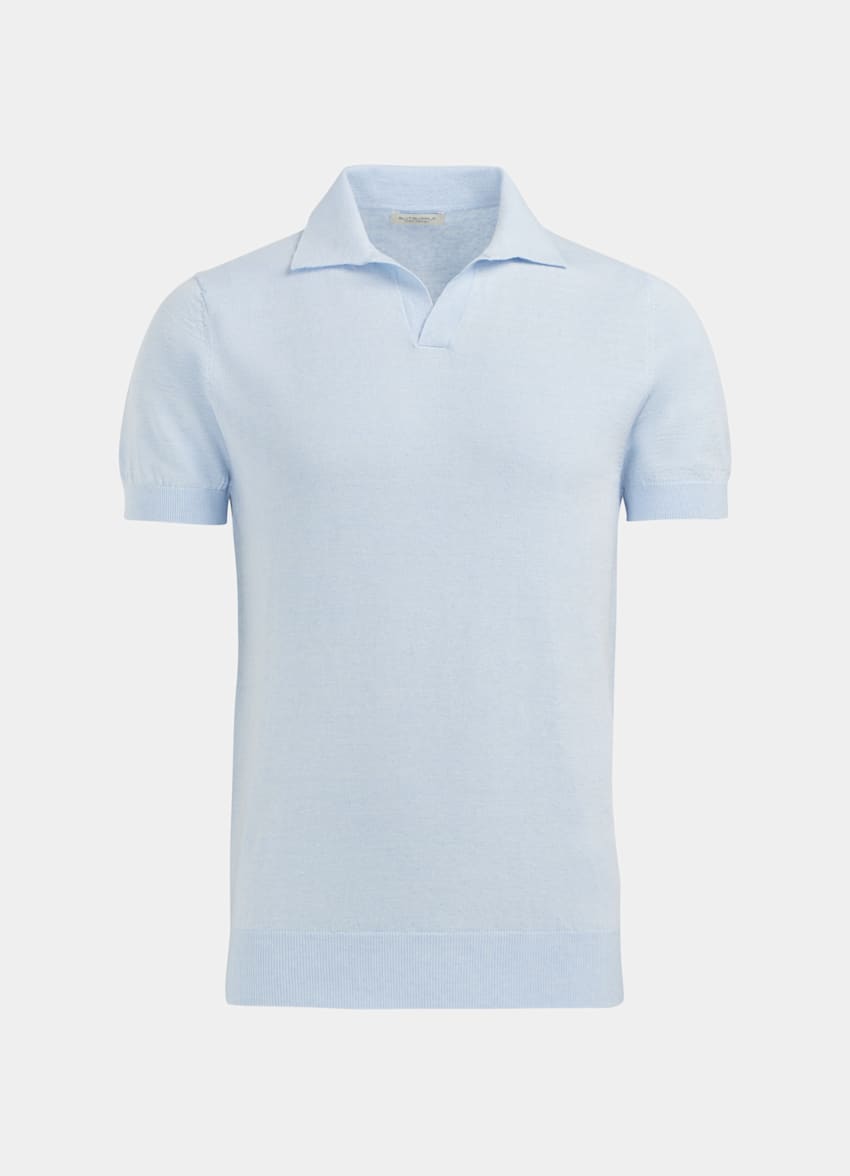 Light Blue Polo | Linen Cotton | Suitsupply Online Store