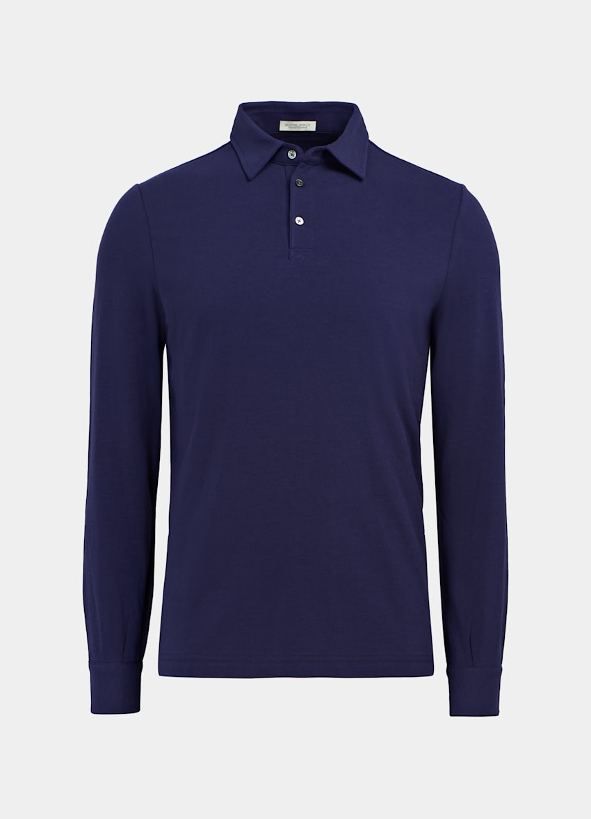 Navy blue long sleeve polo Clearance