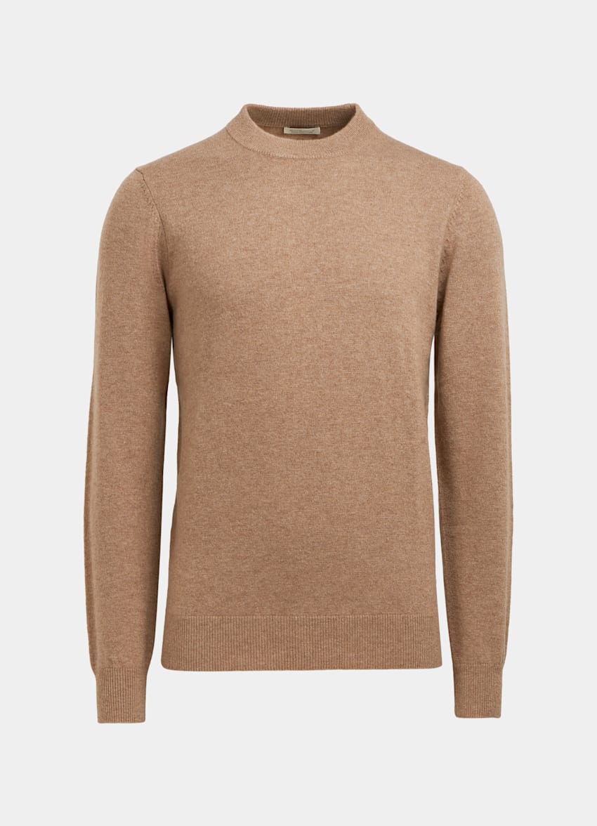 Light Brown Crewneck | Pure Cashmere | Suitsupply Online Store