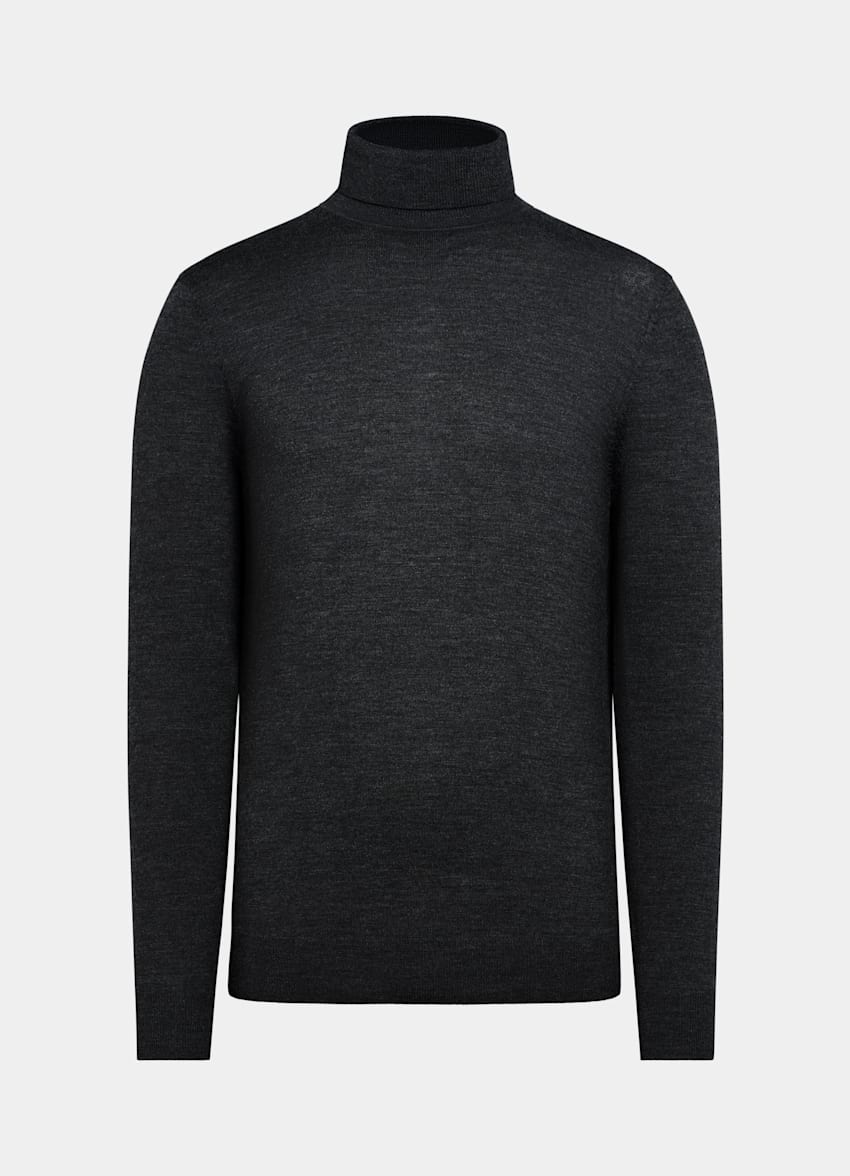 Dark Grey Turtleneck Pure Merino Wool Suitsupply Online Store