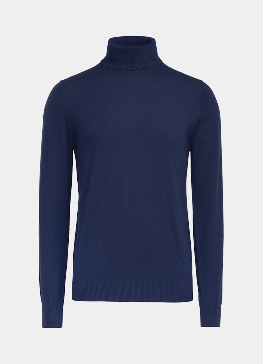 Blue Turtleneck | Pure Cashmere | Suitsupply Online Store