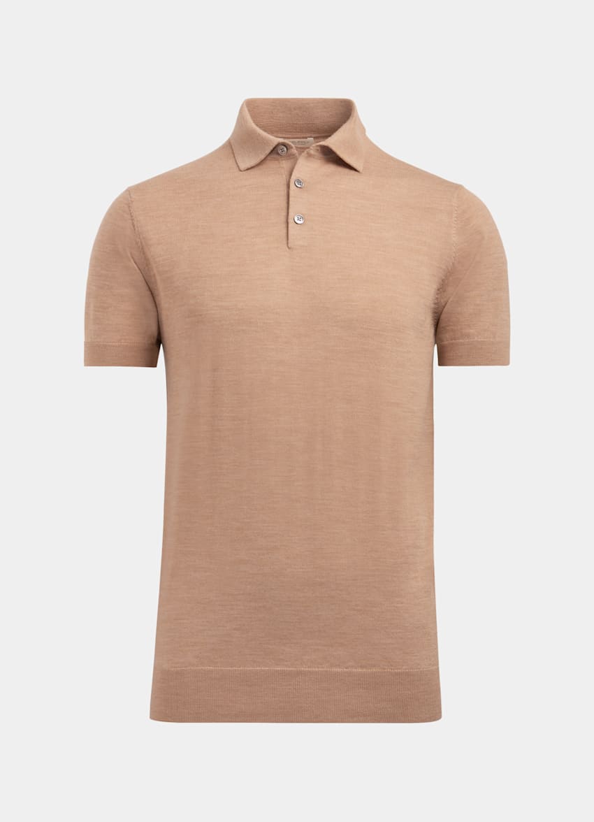 Light Brown Polo | Pure Merino Wool | Suitsupply Online Store