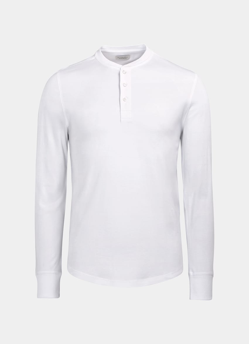 White Henley T-Shirt | Pima Cotton | Suitsupply Online Store