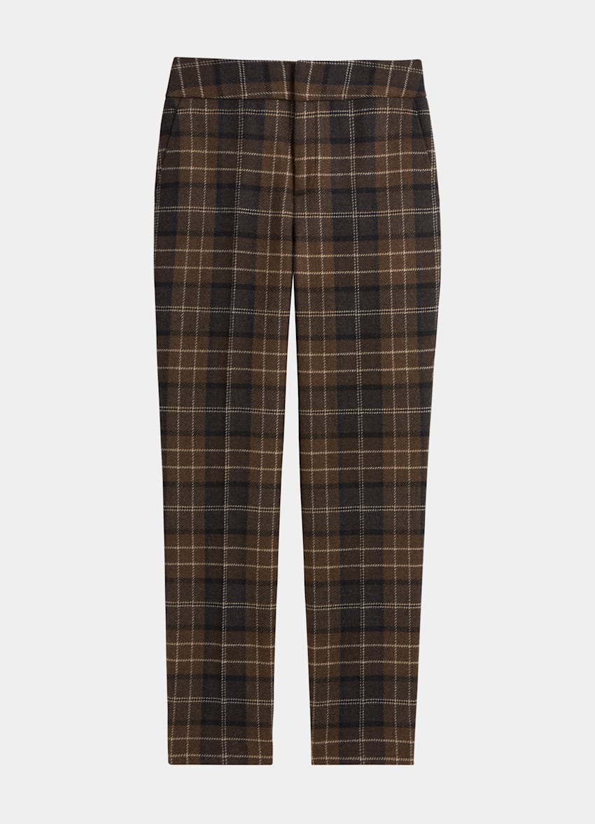 Brown plaid trousers Outlet