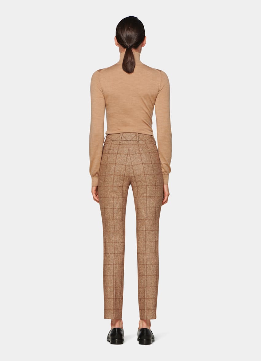 Camel check trousers Clearance