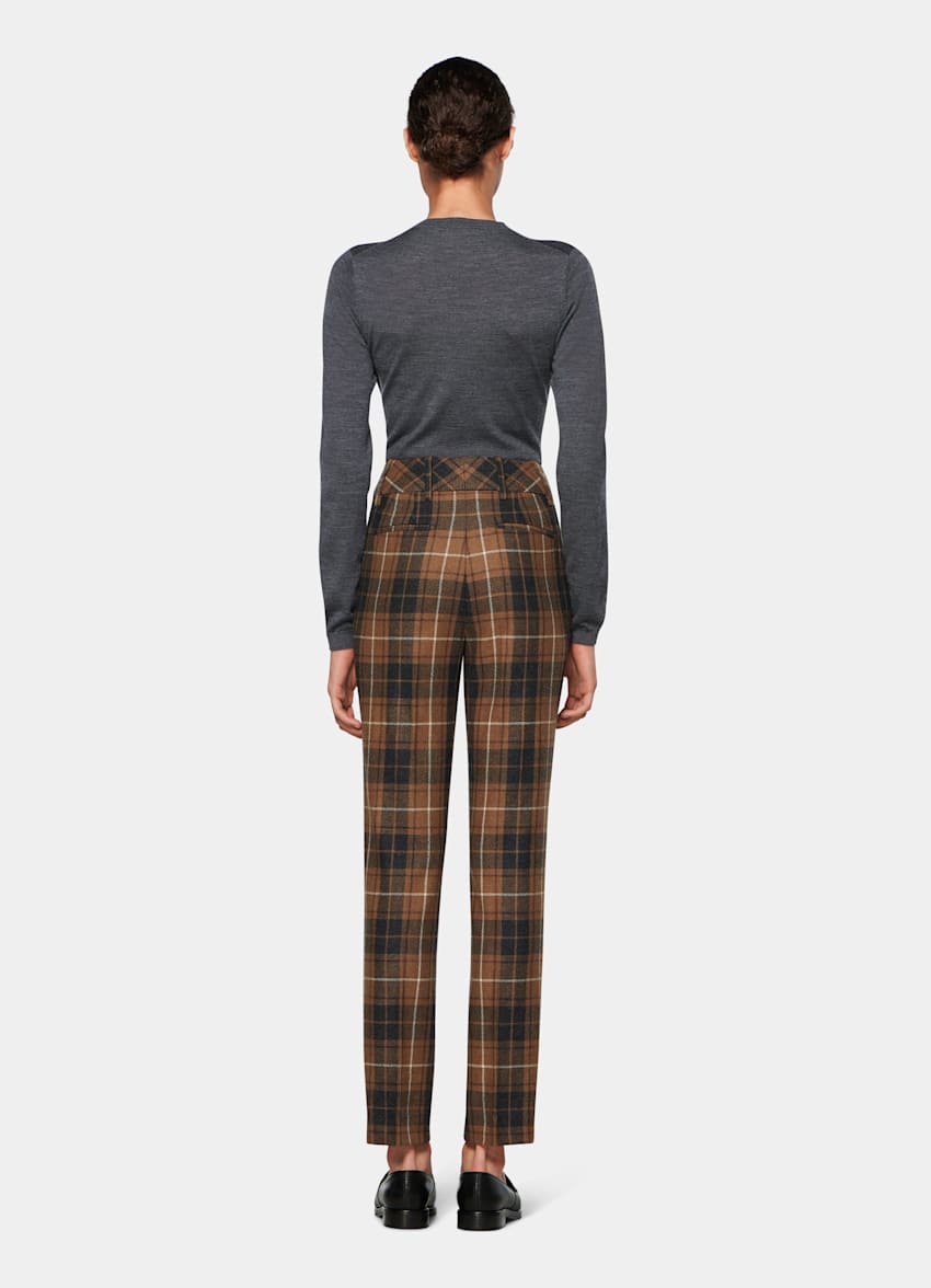 Pantaloni Lane Grigio Scuro A Quadri Pura Lana Suitsupply Online Store