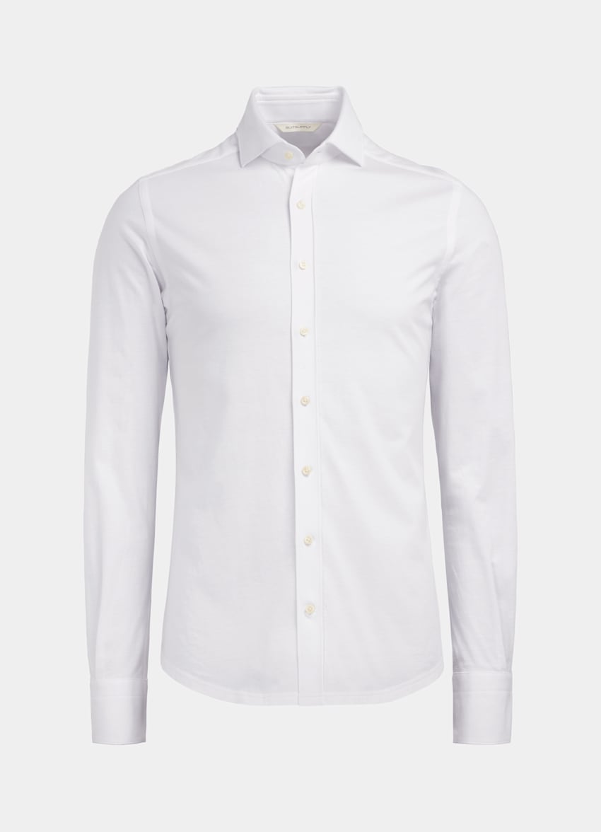 Hemd Weiss Purer Baumwolle Strick Suitsupply Online Store