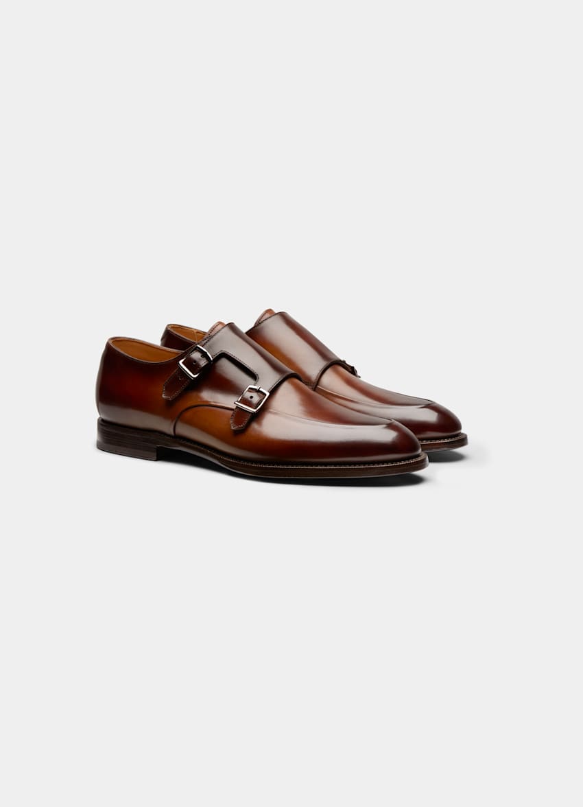 Light Brown Double Monk Strap | Italian Calf Leather | Suitsupply ...
