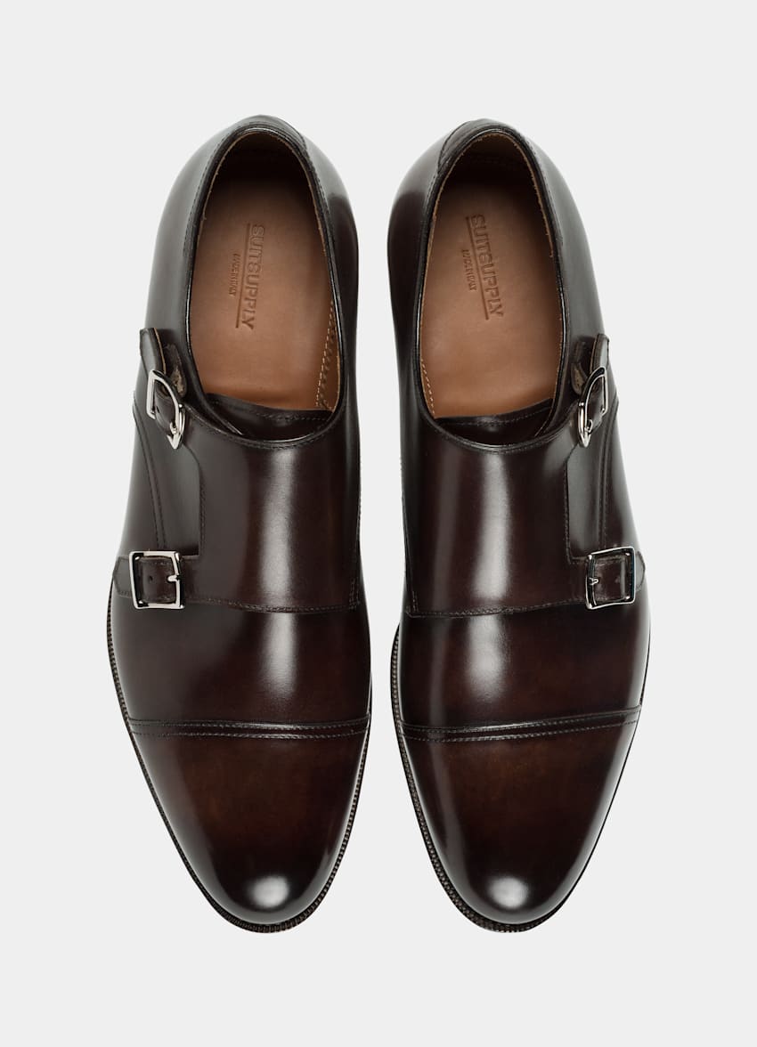 Dark Brown Double Monk Strap | Italian Calf Leather | Suitsupply Online ...