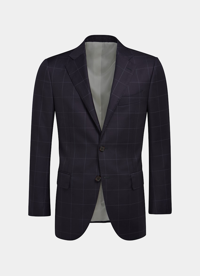 Navy Check Lazio Suit | Pure Wool S110's Single Breasted ...