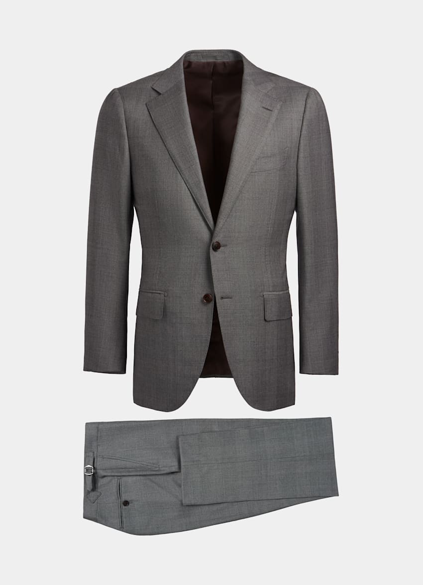 Light Grey Check Lazio Suit | Pure Wool S150's Single Breasted ...