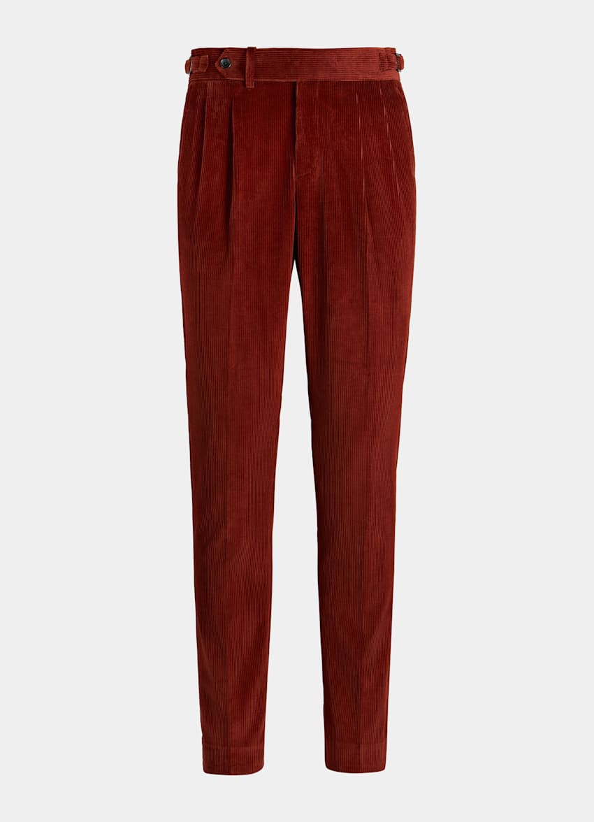 Dark Red Havana Suit | Pure Cotton Corduroy Double Breasted ...