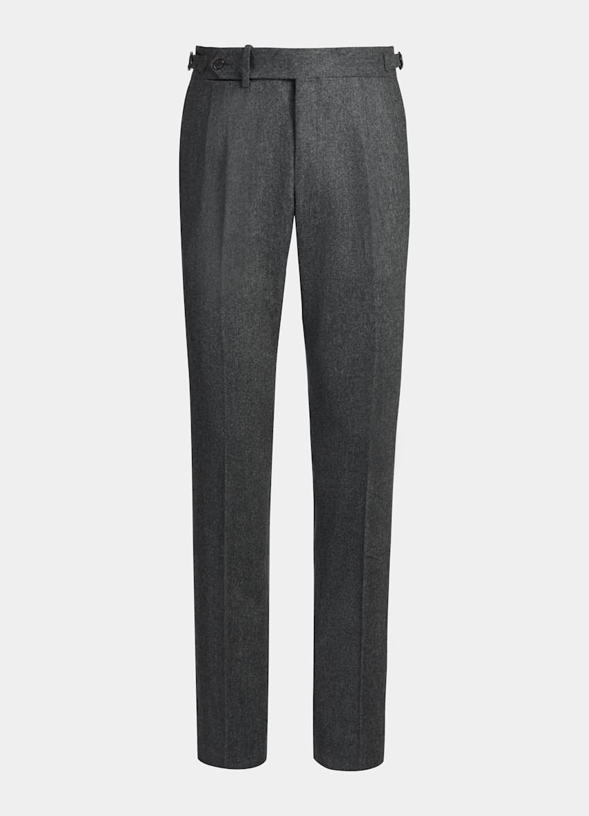 Mid Grey Pleated Braddon Trousers | Circular Wool Flannel | Suitsupply Online Store