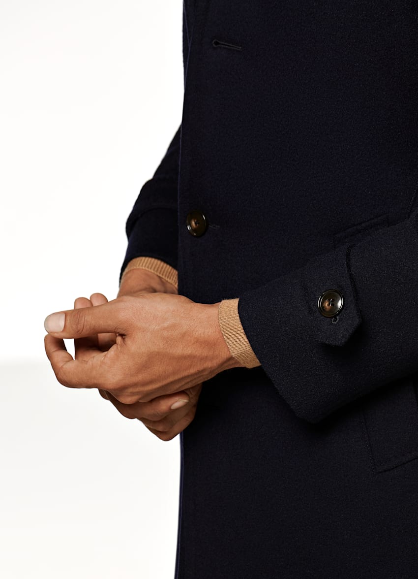 Navy Padded Coat | Pure Wool | Suitsupply Online Store