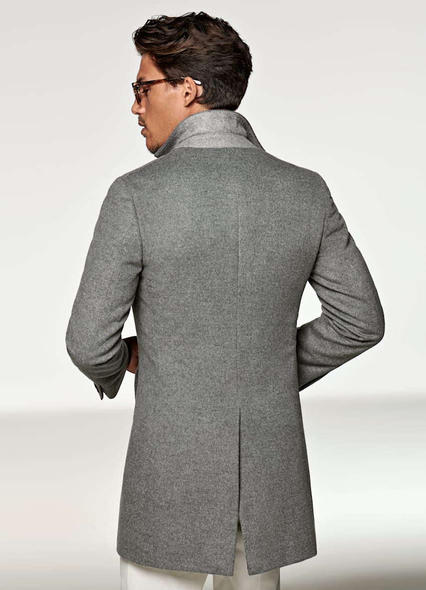 light gray overcoat