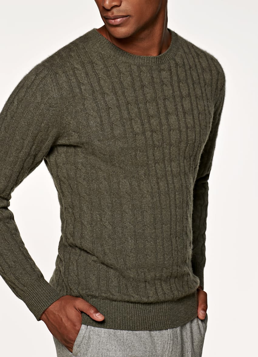 Green Crewneck | Pure Cashmere | Suitsupply Online Store