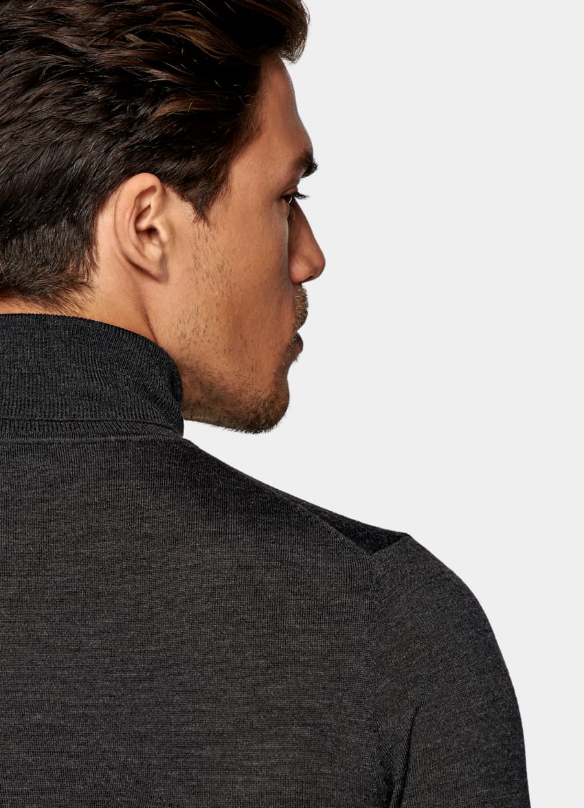 Dark Grey Turtleneck | Pure Merino Wool | Suitsupply Online Store