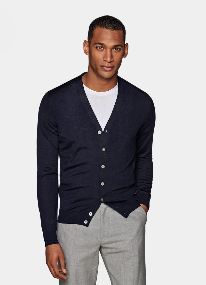 Navy Cardigan | Pure Merino Wool | Suitsupply Online Store