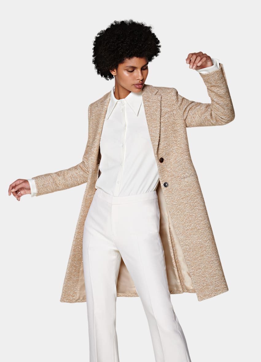 Lauren Camel Herringbone Coat Wool Blend Suitsupply Online Store