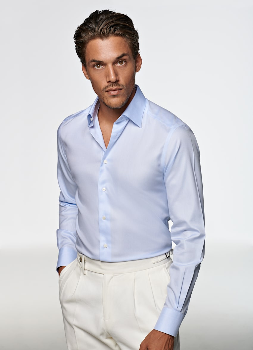 Light Blue Royal Oxford Slim Fit Shirt Pure Cotton Traveller Suitsupply Online Store Light Blue Royal Oxford Slim Fit Shirt Pure Cotton Traveller Suitsupply Online Store