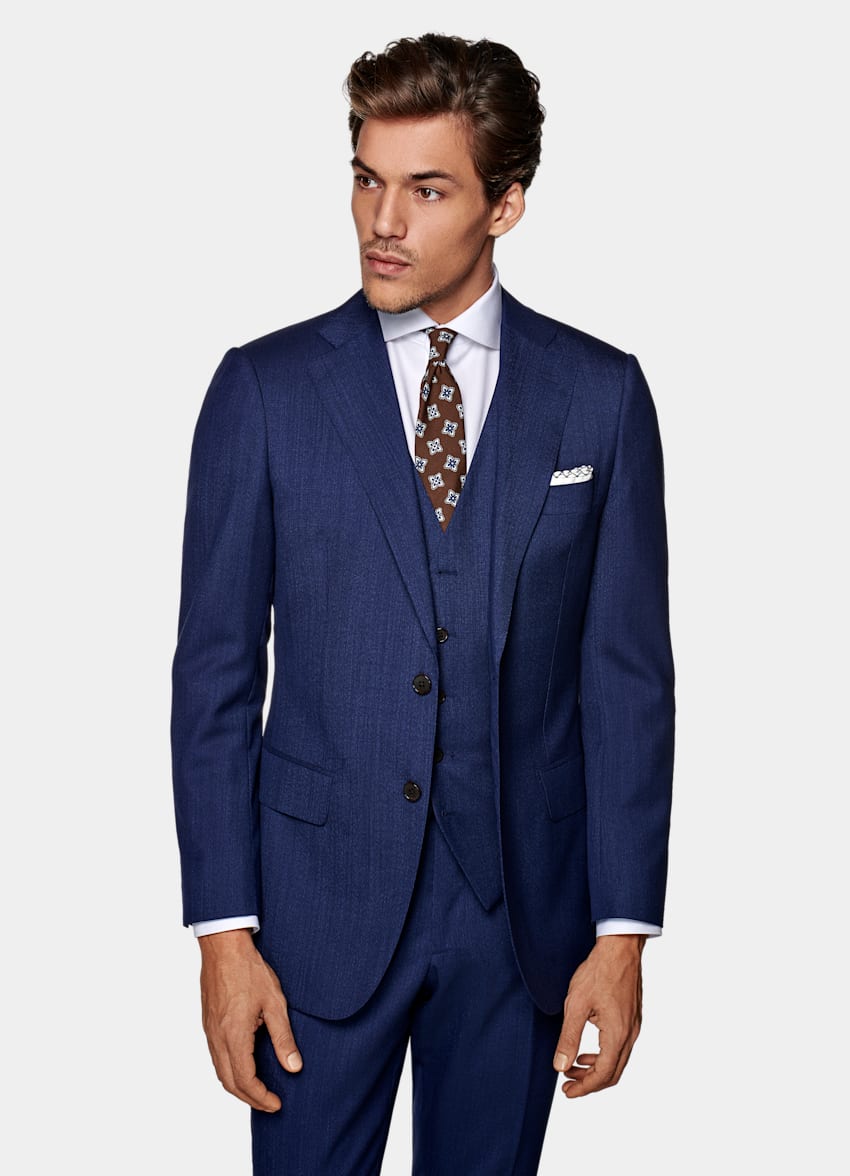 Mid Blue Lazio Suit | Pure Tropical Wool Three Piece | Suitsupply ...